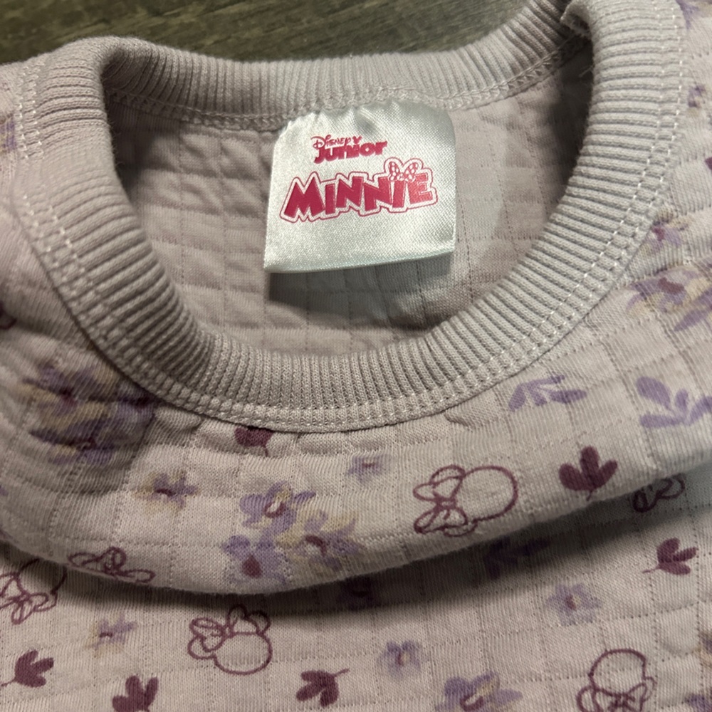 Waffle knit mini mouse cotton tracksuit light purple size 3T